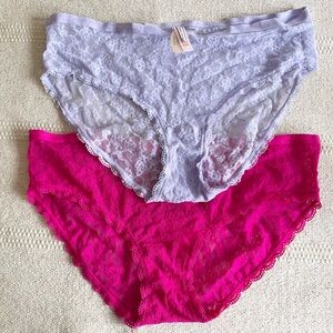 Victoria’s Secret Sheer Lace Brief Panties Size XL Pink Purple